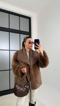 Kahve Çift Taraflı Tasarım Kürk Mont GAUS-00691GAUSMONTGAUS-00691