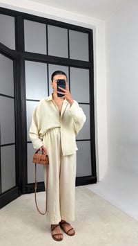 Taş Gömlek Beli Lastikli Pantolon Premium Tencel Kumaş Takım GAUS-01525GAUSSuitsGAUS-01525