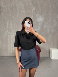 Pola Siyah Büyük Vatkalı Polo Yaka TshirtGausTSHIRTGU100642