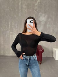 Sarpe Siyah Transparan İnce TrikoGausTRİKOGU100762