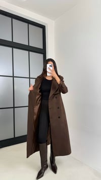 Acı Kahve Astarlı Kuşaklı Süet Trençkot GAUS-00228GAUSTRENÇKOTGAUS-00228