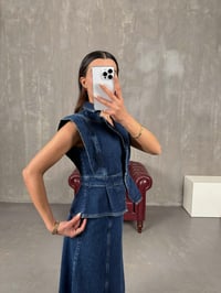 Rose Lacivert Denim YelekGausYELEKGU100689