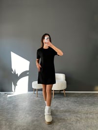 Piel Siyah Triko Kısa Kol ElbiseGausELBİSEGU002988