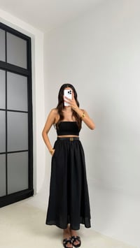 Siyah Cep Detaylı Basic Tencel Etek GAUS-0045GAUSETEKGAUS-0045