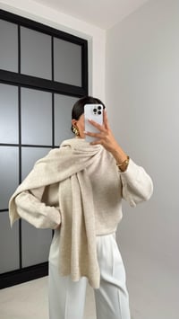 Ekru Şal Detaylı Triko Kazak GAUS-00524GAUS الكنزات GAUS-00524