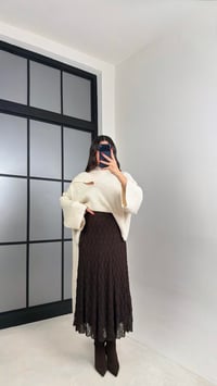 Acı Kahve Beli Lastikli Astarlı Dantel Etek GAUS-00930GAUSETEKGAUS-00930