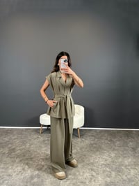Liu Haki Zr Model Yelekli İkili TakımGausELBİSEGU004435