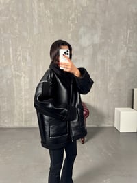 Melon Siyah Deri İçi Peluş Biker CeketGausCEKETGU00903922