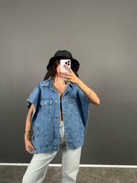 Laswel Mavi Yarasa Kol Tasarım Denim Kot CeketGausCEKETGU008850