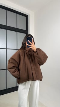 Kahve Oversize Astarlı Şişme Mont GAUS-00611GAUSMONTGAUS-00611