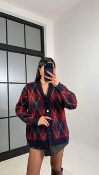 Bordo Baklava Desenli Triko Hırka GAUS-00627GAUSHIRKAGAUS-00627