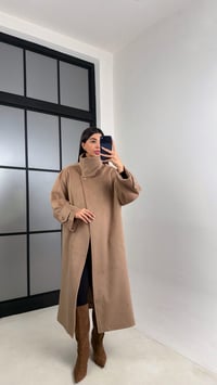 Camel Dik Yaka Astarlı Kaban GAUS-00846GAUSKABANGAUS-00846