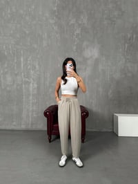 Sofya Bej Oysh Muadil Modal Kumaş Balon PantolonGausPANTOLONGU100221