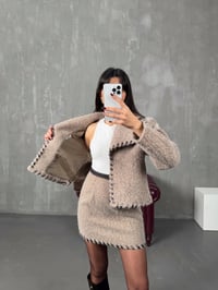 Blob Kahve Kırçıllı Ceket Etek TakımGausTAKIMGU00904358