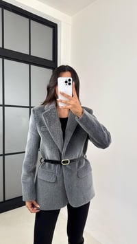 Antrasit Astarlı Kemerli Peluş Tüylü Ceket GAUS-00131GAUSJacketsGAUS-00131