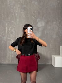 Pastel Bordo Kemerli Şort EtekGausETEKGU100225