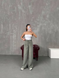 Setra Haki Beli Lastikli Tensel Kumaş PantolonGausPANTOLONGU100601