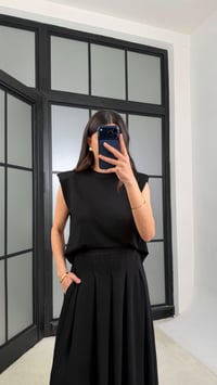 Siyah Vatkalı Bluz Cepli Etek İkili Modal Takım GAUS-01311GAUSSuitsGAUS-01311