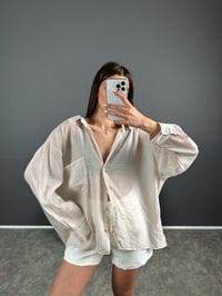 Let Bej Çizgili Premium Salaş GömlekGausGÖMLEKGU007230