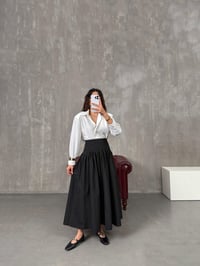 Vasco Siyah Massi Muadil Bel Detaylı Poplin EtekGausETEKGU100608