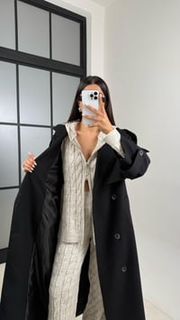 Siyah Astarlı Kuşaklı Premium Trençkot GAUS-00516GAUSTRENÇKOTGAUS-00516