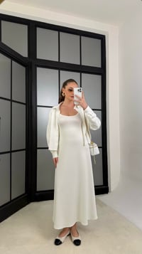 Beyaz Gömlek Elbise İkili Modal Kumaş Takım GAUS-01218GAUSTAKIMGAUS-01218