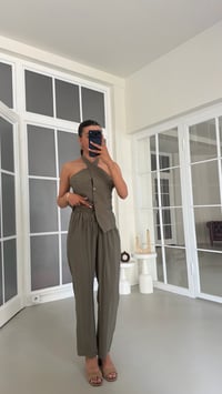 Haki Halter Yaka Yelek Beli Lastikli Pantolon Muadil Takım GAUS-01770GAUSSuitsGAUS-01770