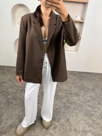 EFL Kahve Önden Cepli Astarlı Blazer CeketGausCEKETGU0090399