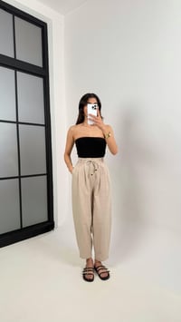 Taş Cepli Kuşaklı Balon Keten Pantolon Gaus00383GausPANTOLONGU1001892
