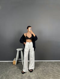 Avis Beyaz Poliviskon Bol Paça PantolonGausPANTOLONGU008642