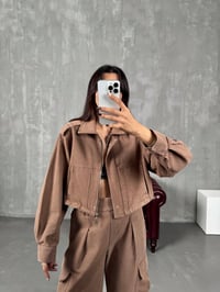 Blom Kahve Gabardin Beli Lastikli Cepli İkili TakımGausTAKIMGU00903802