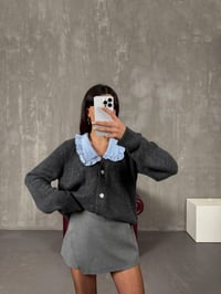 Moi Antrasit Bebe Yaka Örme HırkaGausHIRKAGU100364