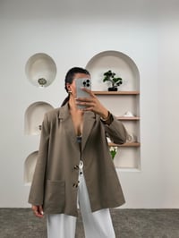 EFL Soft Haki Önden Cepli Astarlı Blazer CeketGausCEKETGU0090398