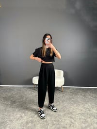 Wulf Siyah Modal Kumaş Şalvar PantolonGausPANTOLONGU004278