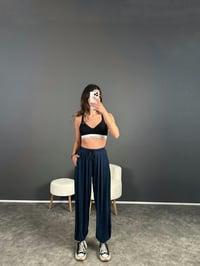 Lacivert Modal Kumaş Şalvar PantolonGausPANTOLONGU004057