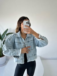 Açık Mavi Püsküllü Jean Ceket GausCEKETGU001738