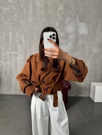 Stela Taba Astarlı Kısa TrençkotGausCEKETGU00903993