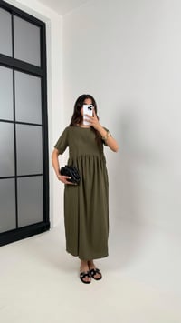 Haki Altı Balon Etek Tencel Pinterest Elbise Gaus00388GausELBİSEGU1001905