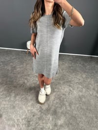 Piel Açık Gri Triko Kısa Kol ElbiseGausELBİSEGU004086