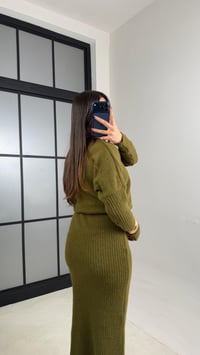 Yeşil Maxi Boy Triko Elbise GAUS-01083GAUSDressesGAUS-01083