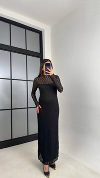 Siyah Astarlı Dantel Elbise GAUS-00957GAUSELBİSEGAUS-00957