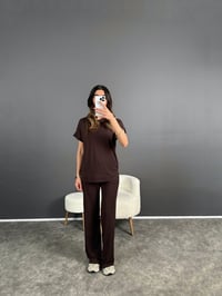 Gabby Acı Kahve Modal Kumaş İkili TakımGausTAKIMGU004741