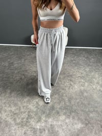 Gri Şeritli Çırtçırt Düğmeli Eşofman AltıGausPANTOLONGU004312