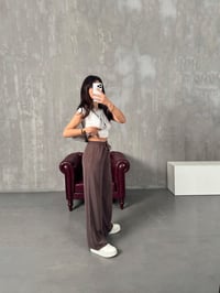 Parisian Kahve Tensel Muadil Beli Lastikli PantolonGausPANTOLONGU00904068