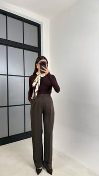 Acı Kahve Cep Detaylı Palazzo Pantolon GAUS-00803GAUSPANTOLONGAUS-00803