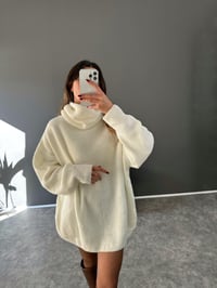 Jana Ekru Oversize Balıkçı Yaka Triko KazakGausKAZAKGU003038