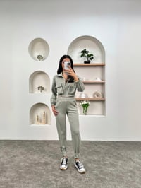 Tera Çağla Yeşili Modal Oys Kumaş Cepli Üst Alt TakımGausTAKIMGU00903475