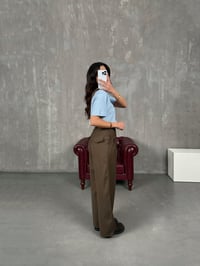 Rigal Kahve Ön Düğme Detaylı Kumaş PantolonGausPANTOLONGU100751