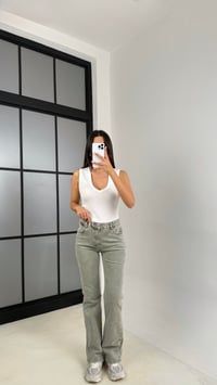 Gri Eskitmeli Flare Jean GAUS-00480GAUSDENİM PANTOLONGAUS-00480