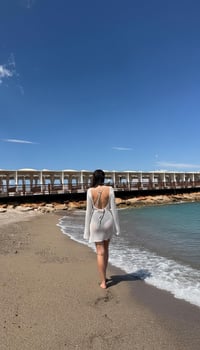 Beyaz Sırt Dekolteli File Elbise GAUS-01578GAUSELBİSEGAUS-01578